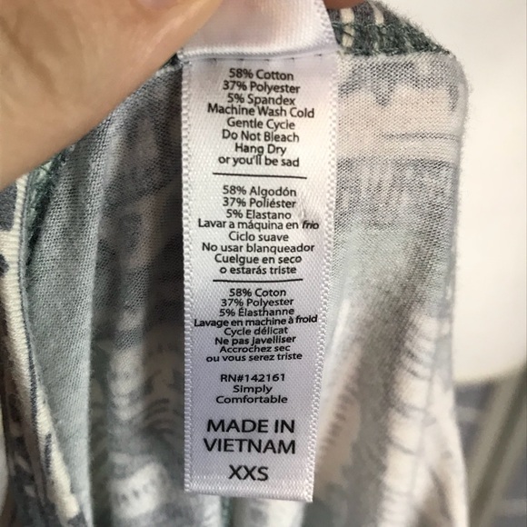 Lularoe XXS Geometric print Perfect tee - Picture 5 of 5